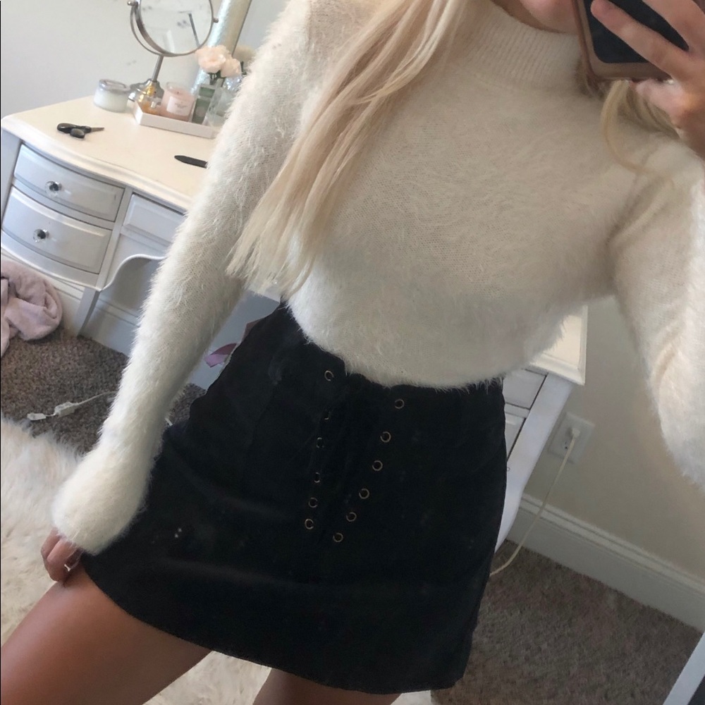 LF Black Corduroy Skirt
